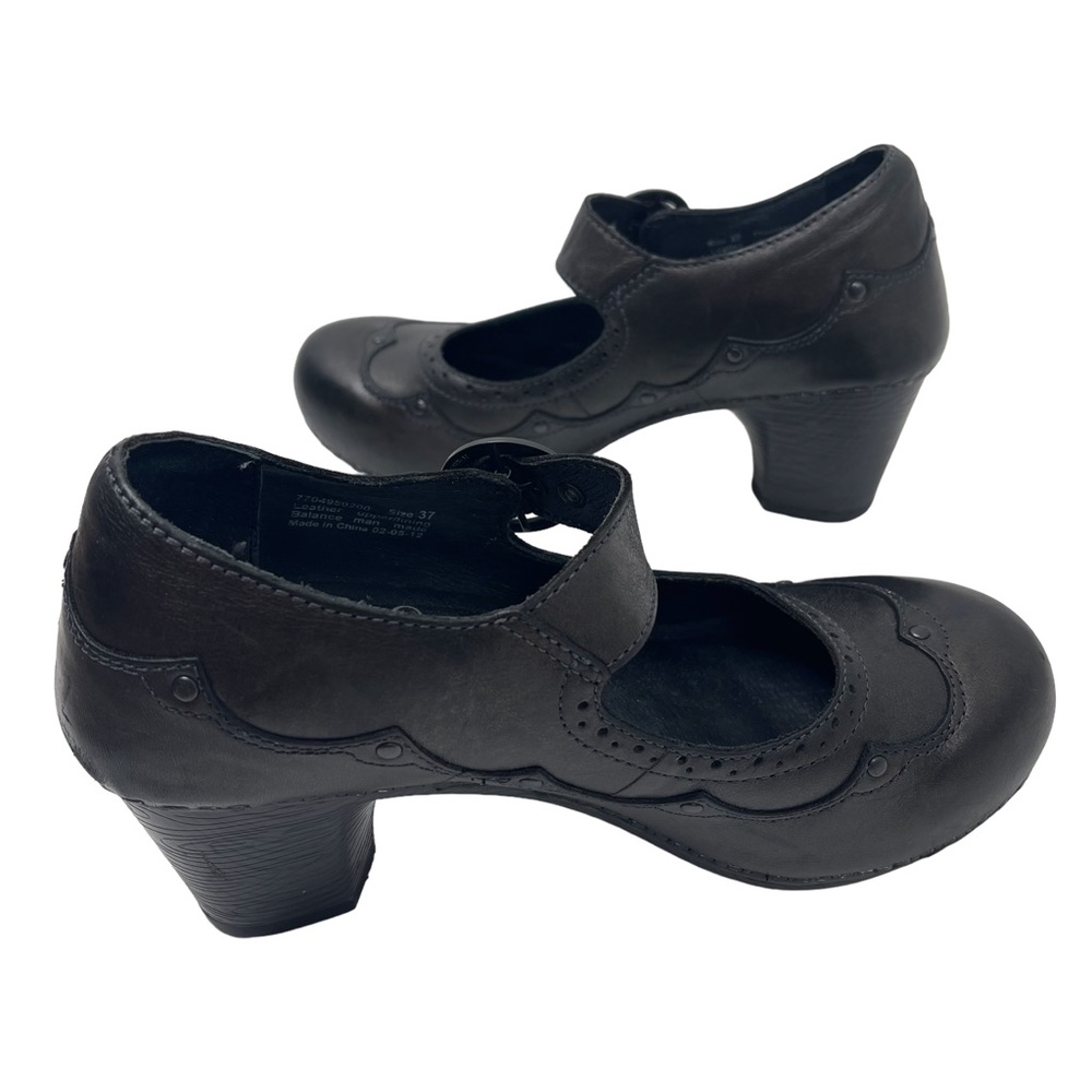 DANSKO Nevin Leather Mary Jane Size 37 EU / 6.5 -7 US Western Buckle Heeled Shoe - Picture 5 of 12